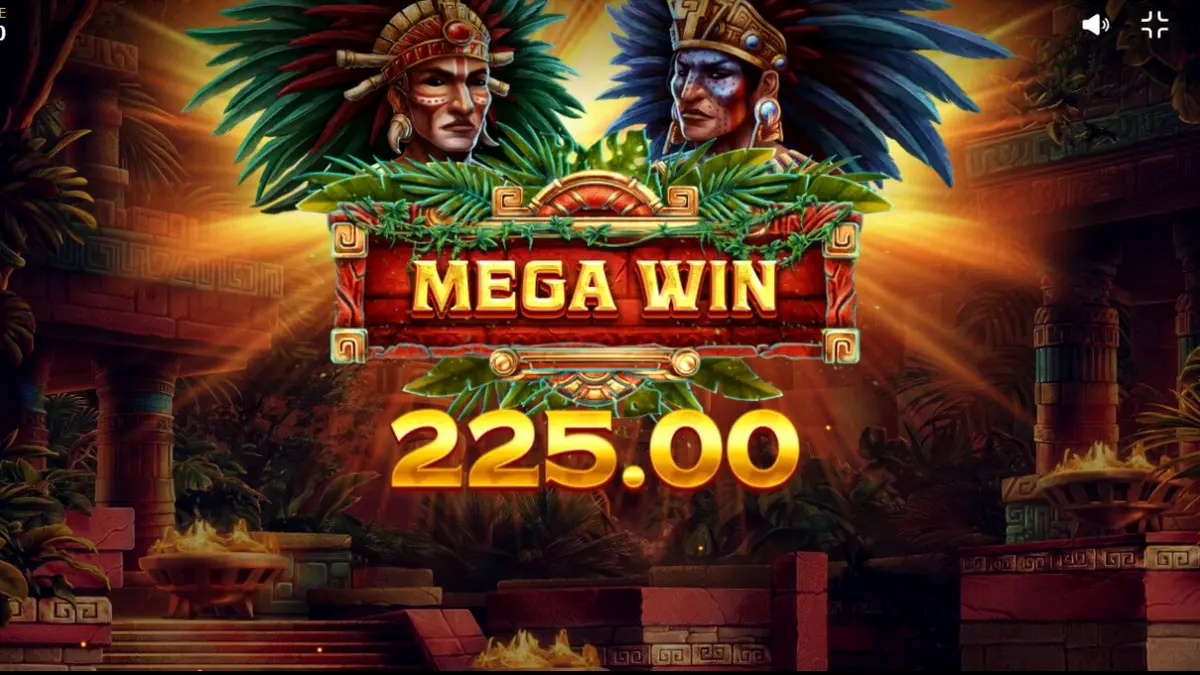 Tampilan visual slot Aztec Tribute dengan latar belakang reruntuhan hutan kuno